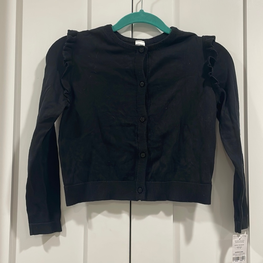 Girls Carters ruffle cardigan